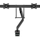 Bras pour écran Fellowes® Eppa™, pour 2 écrans jusqu'à 32' &amp; 8 kg chacun, réglable en hauteur/rotatif/pivotant/inclinable, design Crossbar, passage de câbles, pince de table, noir