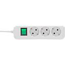 Brennenstuhl Eco-Line contactdoosstrook, 3 contactdozen met randaarde, 45° opstelling, verhoogde aanrakingsbeveiliging, 1,5 m snoerlengte, L 215 x B 95 x D 60, wit