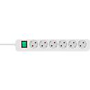 Brennenstuhl Eco-Line contactdoosstrook 6-voudig, 1,5 m kabel, 45° opstelling, verhoogde aanrakingsbeveiliging, L 360 x B 90 x D 65 mm, wit