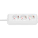 Brennenstuhl Eco-Line Steckdosenleiste 3-fach, 3 m Kabellänge, 45°-Anordnung, erhöhtem Berührungsschutz, L 230 x B 90 x T 80 mm, weiß,