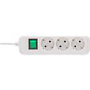 Brennenstuhl Eco-Line stekkerdoos, 3 wandcontactdozen met randaarde, 45° opstelling, verhoogde aanrakingsveiligheid, 3 m snoerlengte, L 215 x B 95 x D 60, wit