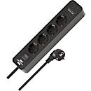 Brennenstuhl Ecolor bloc multiprise, 4x, 2 USB C, disposition à 45°, protection accrue, câble de 1,5 m, noir
