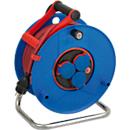 Brennenstuhl Garant Bretec tambour de câble industriel/de chantier, 40 mètres, IP44, contact rotatif Bretec, caoutchouc-néoprène, cablepilot, bleu/noir