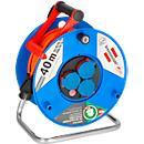 Brennenstuhl Garant Kabeltrommel, 40 meter, 3 Schutzkontaktsteckdosen, Bremaxx-Kabel, cablepilot Tragegriff, IP44, für Außenbereiche, L 198 x B 290 x H 365 mm, blau/orange