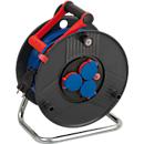 Brennenstuhl Garant Kabeltrommel, 50 meter, 3 Schutzkontaktsteckdosen, Bremaxx-Kabel, cablepilot Tragegriff, IP44, für Außenbereiche, L 200 x B 290 x H 360 mm, blau/schwarz