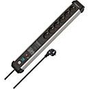 Brennenstuhl overspanningsbeveiligingscontactdoos Premium-Protect-Line 60.000A, 6-voudig, aluminium, 3m kabel, zwart/zilver