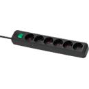 Brennenstuhl stekkerdoos met 6 stopcontacten, kabel van 1,5 m, 45°-opstelling, verhoogde aanraakbeveiliging, L 360 x B 90 x D 65 mm, zwart