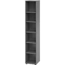 Breno-rek, 6 OH, 28 kg per rek, B 400 x D 400 x H 2156 mm, spaanplaat, grafiet