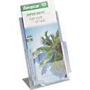 Brochure holder made of crystal-clear acrylic, for DIN long format