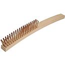 Brosse métallique L. 350 mm, fil de bronze à l'étain 0,3 mm, 3 rangées, sans étincelles