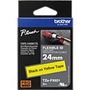 Brother Schriftbandkassette TZe-FX651, 24 mm, gelb/schwarz