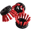 Brushes for insertion into rubber ring mats, red