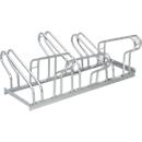 Bügelparker, 2-seitig, für Reifen bis B 55 mm, B 1050 x T 3200 x H 500 mm, Stahl feuerverzinkt, 6 Einstellplätze, montiert