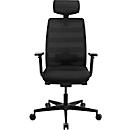 Bürodrehstuhl SSI PROLINE NEW WORK – Netzlehnen - Gestell Schwarz – Schwarz – mit Kopfstütze – unsere Marke Schäfer Shop Select