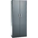 Büroschrank, 5 OH, abschließbar, mit aufliegenden Türen, B 800 mm, Basaltgrau