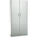 Büroschrank, 5 OH, abschließbar, mit aufliegenden Türen, B 950 mm, Lichtgrau