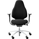 Bürostuhl RH Mereo 220, mit Armlehnen, Synchronmechanik, Flachsitz, Lordosenstütze, schwarz/silber