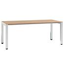 Bureau 135° SOLUS PLAY, 4 pieds, asymétrique, extension à droite, l. 2165 x P 800 x H 720 - 820 mm, chêne de tourbière