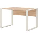 Bureau à domicile TEMPIO, rectangulaire, coulisses, L 1200 x P 800 x H 740 mm, chêne Sonoma/blanc + support guide-câbles