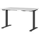 Bureau Agenda, réglage électrique de la hauteur, L 1200 x P 800 x H 720-1200 mm, gris clair/noir + panneau USB à mémoire de forme