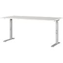 Bureau Agenda, réglage mécanique de la hauteur, L 1600 x P 800 x H 680-910 mm, gris clair/argenté