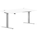 Bureau assis/debout, extension à droite, l. 1800 mm, blanc 