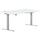 Bureau assis/debout, extension à droite, l. 1800 mm, gris clair 
