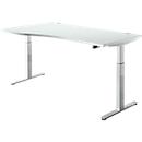 Bureau assis/debout, extension à gauche, l. 1800 mm, gris clair