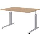 Bureau BARI, rectangulaire, forme A, pieds en C, l. 1200 x P 800 mm, coloris chêne