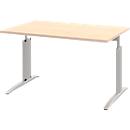 Bureau BARI, rectangulaire, forme A, pieds en C, l. 1200 x P 800 mm, coloris érable