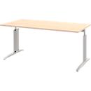 Bureau BARI, rectangulaire, forme A, pieds en C, l. 1600 x P 800 mm, coloris érable