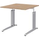 Bureau BARI, rectangulaire, forme A, pieds en C, l. 800 x P 800 mm, coloris chêne