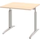 Bureau BARI, rectangulaire, forme A, pieds en C, l. 800 x P 800 mm, coloris érable