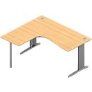 Bureau d’angle ARLON-OFFICE, l. 1600 x P 1200 x H 730 mm, coloris hêtre