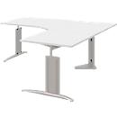 Bureau d'angle BARI, 90°, angle à droite, pieds en C, l. 1800 x P 800 mm, blanc