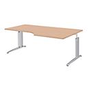 Bureau d'angle BARI, 90°, forme A, angle à droite, pieds en C, l. 2000 x P 1000 mm, camara