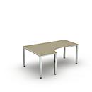 Bureau d'angle BEXXSTAR, pied en tube carré, approche à gauche, L 2000 x P 800/1200 x H 720 mm, décor érable