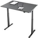 Bureau, elektrisch in hoogte verstelbaar, rechthoekig, T-poot, B 1200 x D 800 x H 720-1200 mm, grafiet/zwart