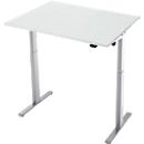 Bureau, elektrisch in hoogte verstelbaar, rechthoekig, T-poot, B 1200 x D 800 x H 720-1200 mm, lichtgrijs/zilver