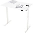 Bureau, elektrisch in hoogte verstelbaar, rechthoekig, T-poot, B 1200 x D 800 x H 720-1200 mm, wit/wit