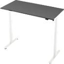 Bureau, elektrisch in hoogte verstelbaar, rechthoekig, T-poot, B 1300 x D 650 x H 720-1200 mm, grafiet/wit