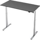 Bureau, elektrisch in hoogte verstelbaar, rechthoekig, T-poot, B 1300 x D 650 x H 720-1200 mm, grafiet/zilver