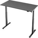 Bureau, elektrisch in hoogte verstelbaar, rechthoekig, T-poot, B 1300 x D 650 x H 720-1200 mm, grafiet/zwart