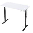 Bureau, elektrisch in hoogte verstelbaar, rechthoekig, T-poot, B 1300 x D 650 x H 720-1200 mm, wit/zwart