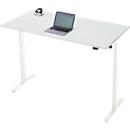 Bureau, elektrisch in hoogte verstelbaar, rechthoekig, T-poot, B 1600 x D 800 x H 720-1200 mm, lichtgrijs/wit