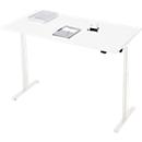 Bureau, elektrisch in hoogte verstelbaar, rechthoekig, T-poot, B 1600 x D 800 x H 720-1200 mm, wit/wit