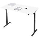 Bureau, elektrisch in hoogte verstelbaar, rechthoekig, T-poot, B 1600 x D 800 x H 720-1200 mm, wit/zwart