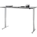Bureau, elektrisch in hoogte verstelbaar, T-poot zonder dwarsbalk, B 1600 x D 800 x H 605-1265 mm, grafiet/zilver