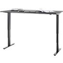 Bureau, elektrisch in hoogte verstelbaar, T-poot zonder dwarsbalk, B 1600 x D 800 x H 605-1265 mm, grafiet/zwart
