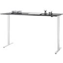 Bureau, elektrisch in hoogte verstelbaar, T-poot zonder dwarsbalk, B 1800 x D 800 x H 605-1265 mm, grafiet/wit